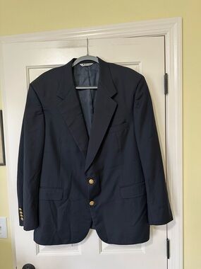 Aquascutum London designer beautiful blue suit jacket L